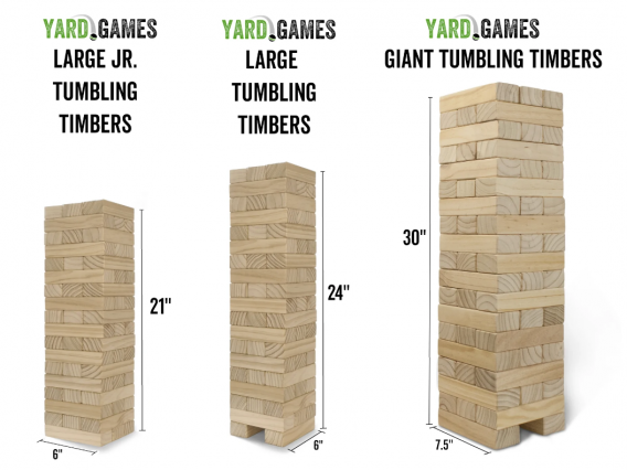 jenga blocks with sizes and dimensions
