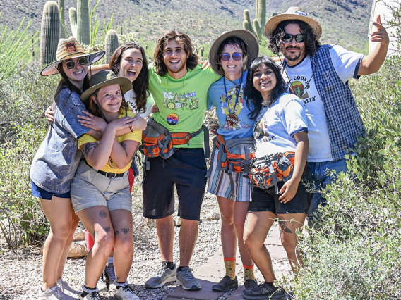 camp cooper visitor group photo in desert lanscape