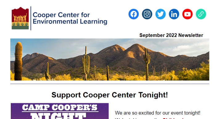 An image of the Camp Cooper September 2022 Newsletter