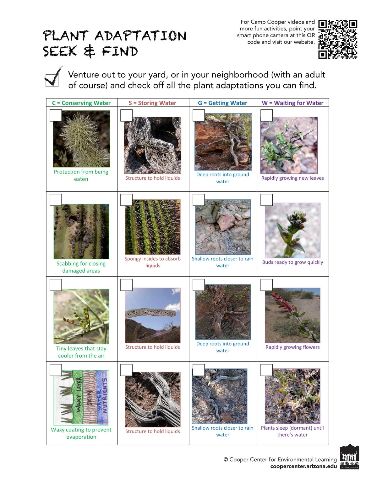 plant adaptation seek and find